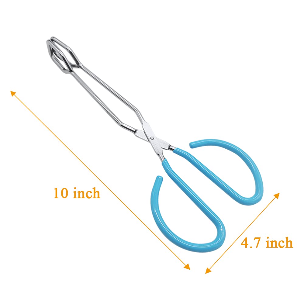 2 Pcs 10 Inch Scissor Food Tongs,Stainless Steel Kitchen Tongs Serving Tong With Comfort-Grip Handle For Cooking,Barbecue,Grilli