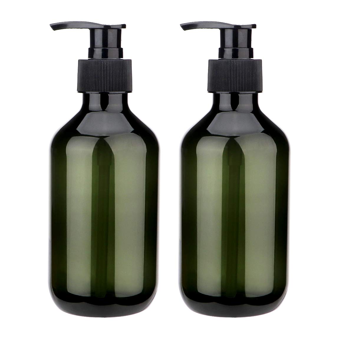Sdoot Green Pump Bottle 2 Pack, 10Oz Shampoo Pump Bottle Plastic Pump Dispenser Bottle Squeeze Containers For Shampoo Lotion Bod