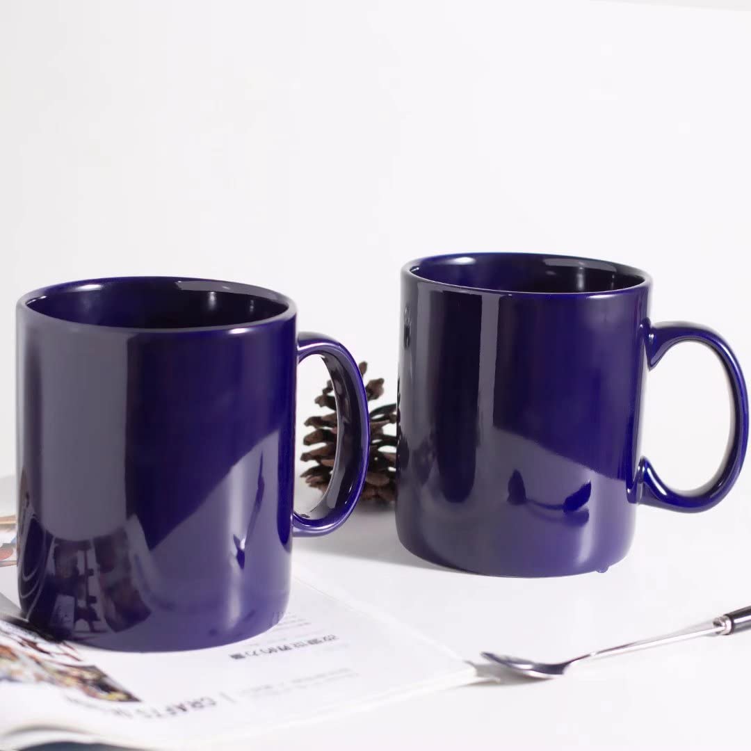 BYCNZB 30oz Super Large Ceramic Coffee Mugs Large Handles Set of 2 (Cobalto)