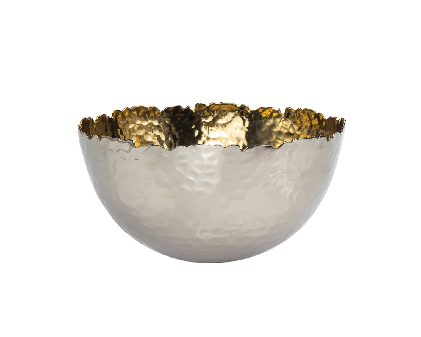 Godinger Serving Bowl, Fruit Bowl, Soup Bowl, Candy Bowl, Nickel And Gold, 6.5In