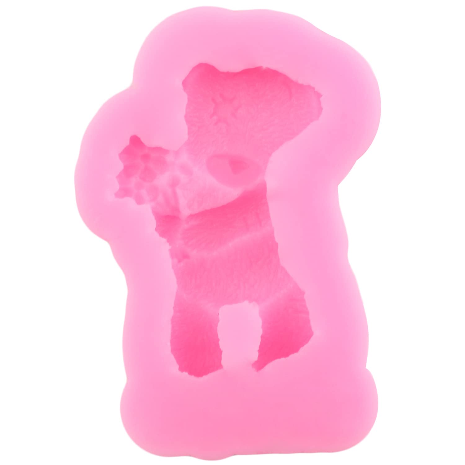 Mypracs Bear Silicone Fondant Molds For Cake Decorating Chocolate Cupcake Topper Candy Polymer Clay Gum Paste Set Of 4