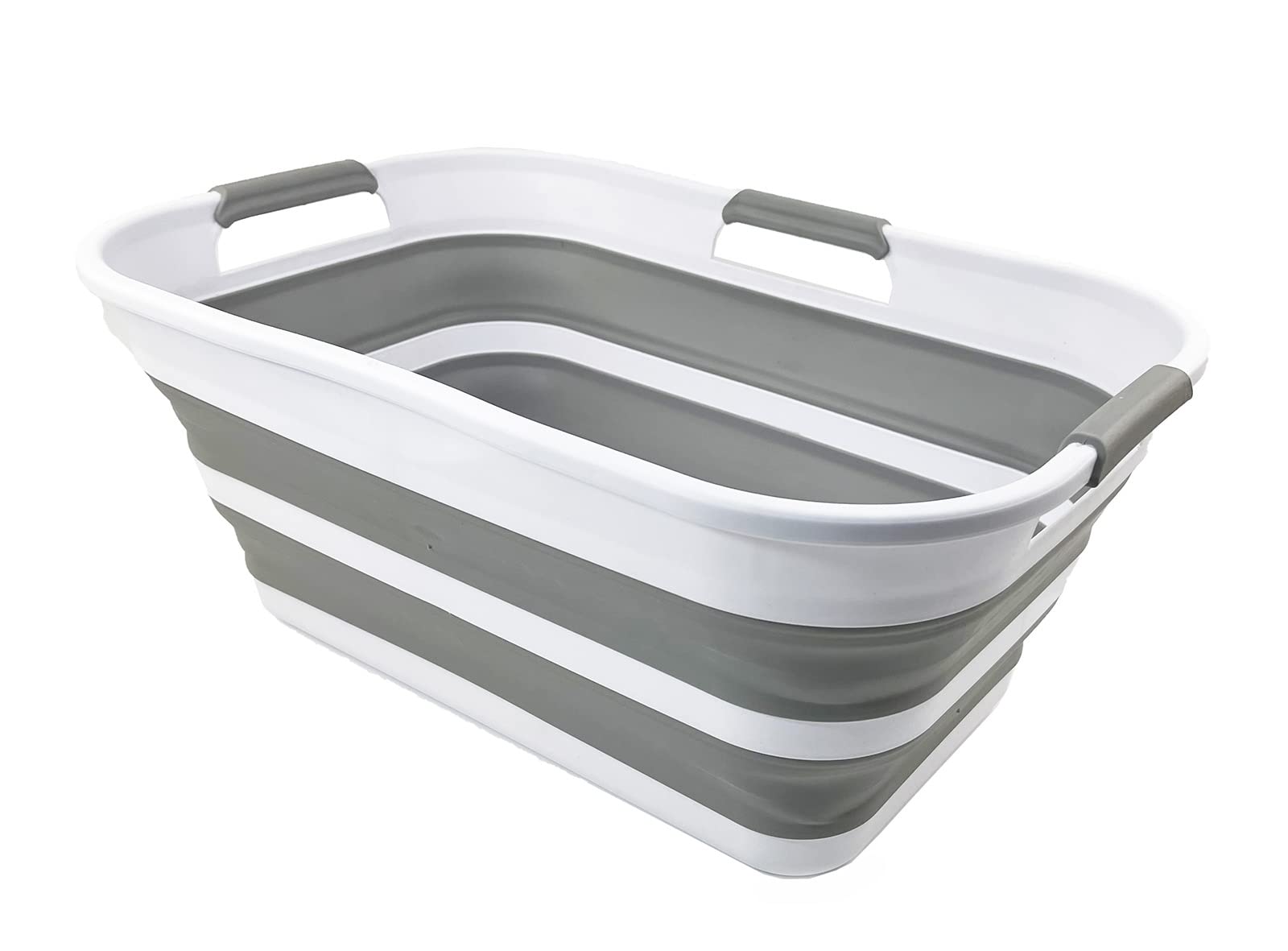 Sammart 21L (5.5 Galloons) Collapsible Plastic Storge Basket - Foldable Pop Up Storage Container/Organizer - Portable Washing Tu