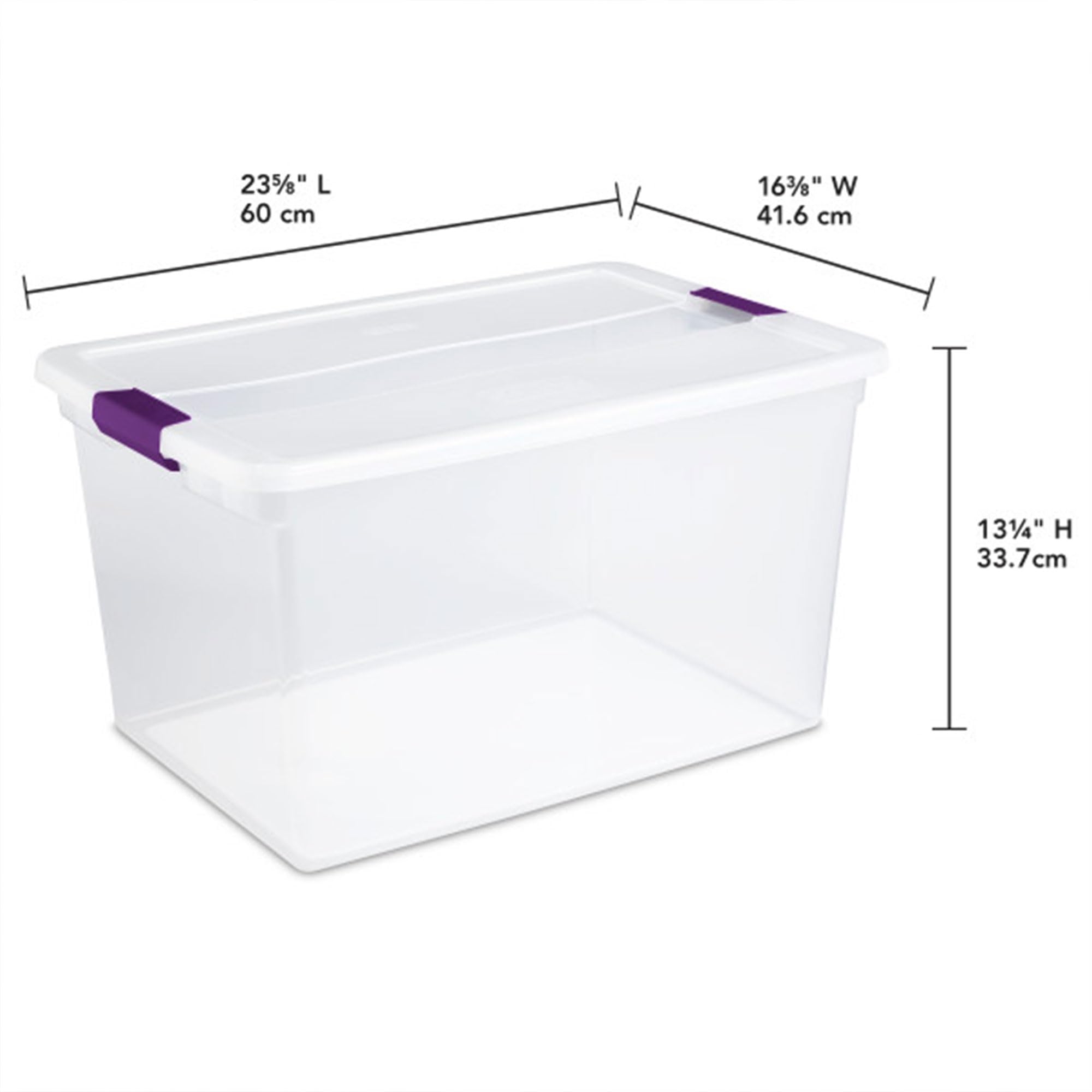 Sterilite 66 Quart ClearView Latch Box - Stackable Organizer Bin, Clear Plastic Storage Container, Model 17571706