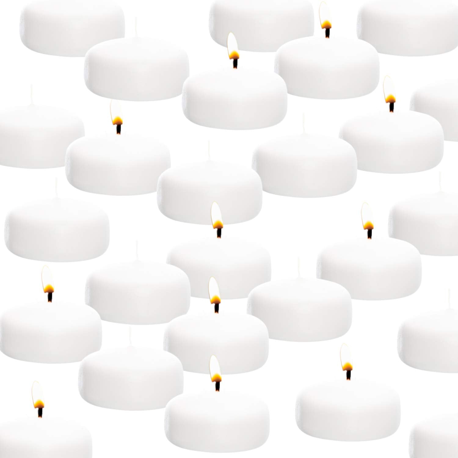 Royal Imports Floating disc Candles for Wedding, Birthday, Holiday & Home Decoration, 2 Inch, White Wax, Set of 72