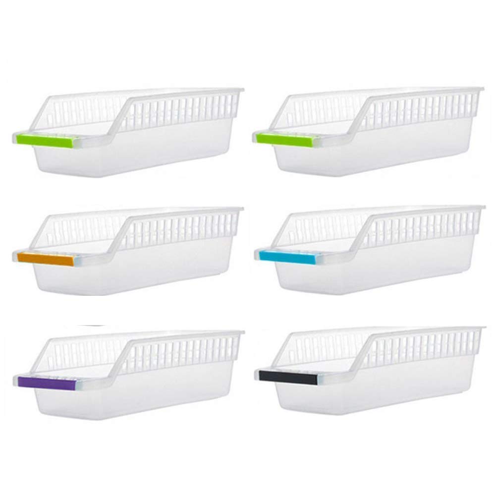 Inditradition Plastic Fridge Organizer Bins- 6 Pieces, Transparent.
