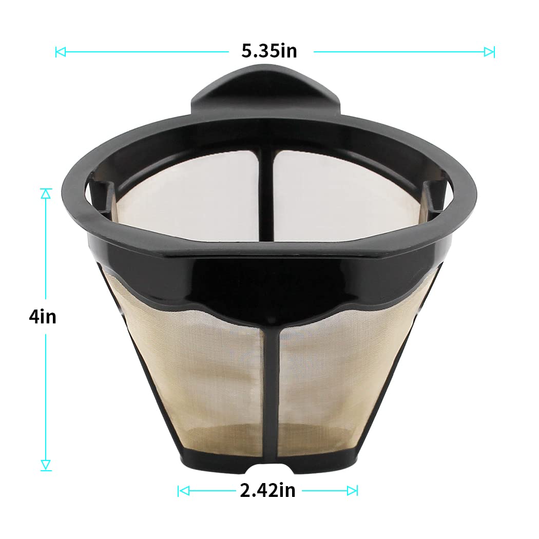 Veterger Replacement Parts 2Pcs Cone Reusable Coffee Permanent Filters, Compatible With Ninja Coffee Maker Cm305, Cp301, Cp307C,