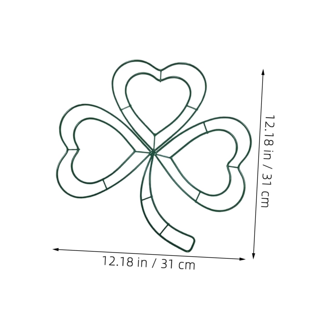 VINTORKY DIY Wreath Frame Metal Shamrock Wreath Base St. Patrick's Day Decor Wire Ring for Home Irish Festival Ornament