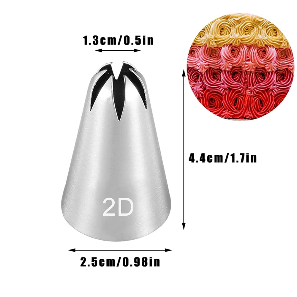 Icing Piping Tip Set,3 Large Decorating Tips Stainless Steel,Diy Cream Rose Flower Piping Tips,Cupcake Pastry Tips For Cake Deco
