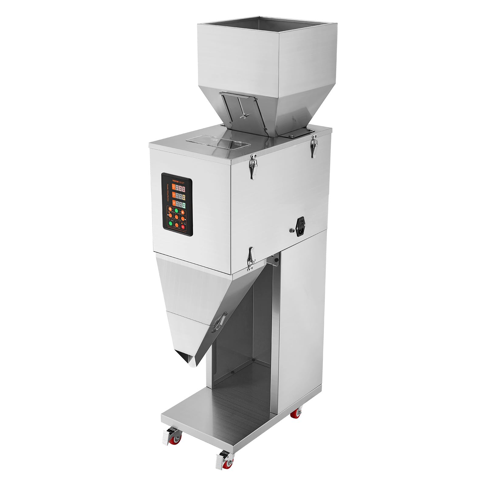 VEVOR Particle Filling Machine, 0.022-2.2 lbs/10-1000g, Automatic Filler Machine with Foot Pedal, Stainless Steel Weighing Filli