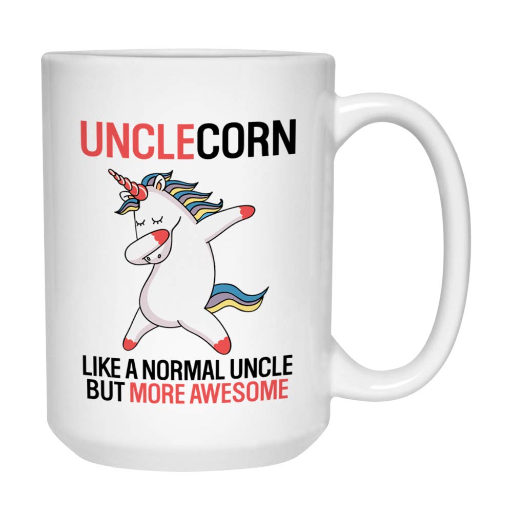 Uncle Coffee Mug 15 Oz, Magical Unclecorn Funny Appreciation Mug For Family