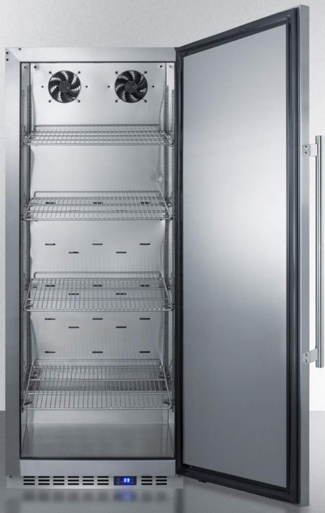 Summit Appliance Ffar121Ss7 24'' Wide All-Refrigerator; 10.1 Cu.Ft.; Digital Thermostat; Lock; Automatic Defrost And Hospital Gr