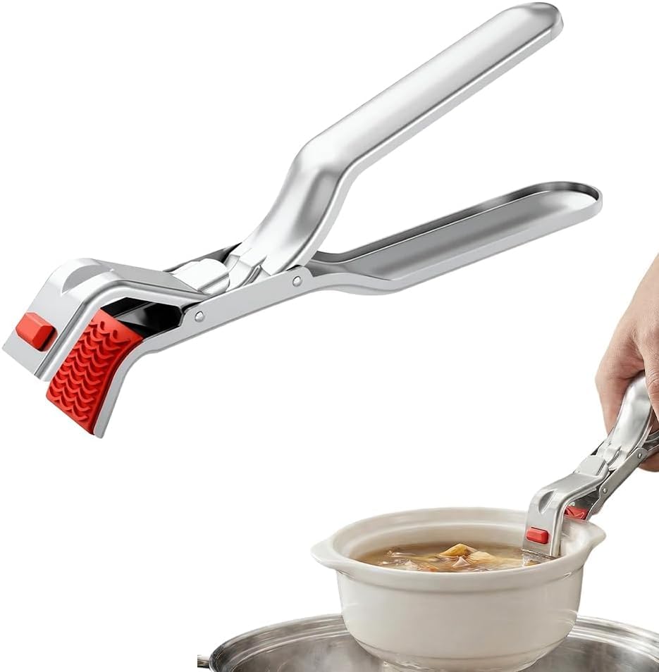 Hasthip Hot Plate Gripper Tongs For Hot Utensils HeatResistant MultiPurpose Plate Clip For Microwave, Oven, Air Fryer Steamer