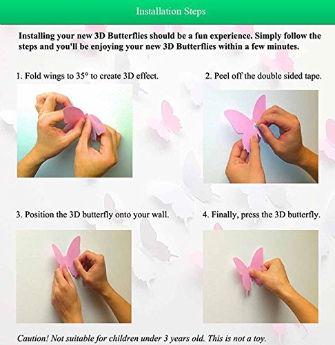 Xtore 24Pcs 3D Home Decor Butterfly | Beautiful Decor Item | Comes With Sticking Pad - (Set Of 24) (Shaded Black)