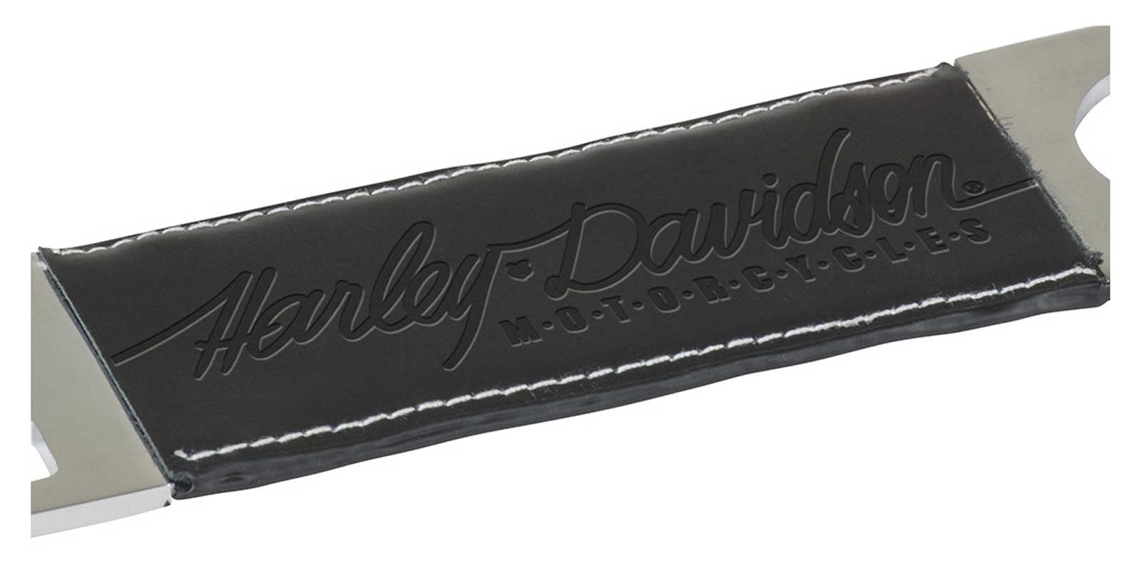 Harley-Davidson Bottle Opener Embossed H-D Leather Wrapped Metal- 7 X 1.5 Inches