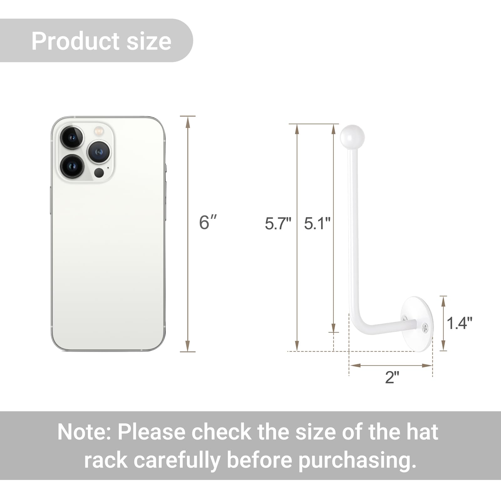 Dahey Hat Organizer For Baseball Caps 2 Pcs Hat Rack Wall Mount 5 Inches Space Saving L Shaped Hat Holder Organizer Modern Metal