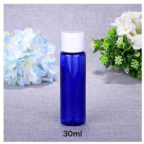 12Pcs 30Ml / 1Oz Empty Plastic Blue Flip Cap Bottle Bpa-Free Cobalt Vial Jar Pot Container For Toner Travel Comestic Lotion Make