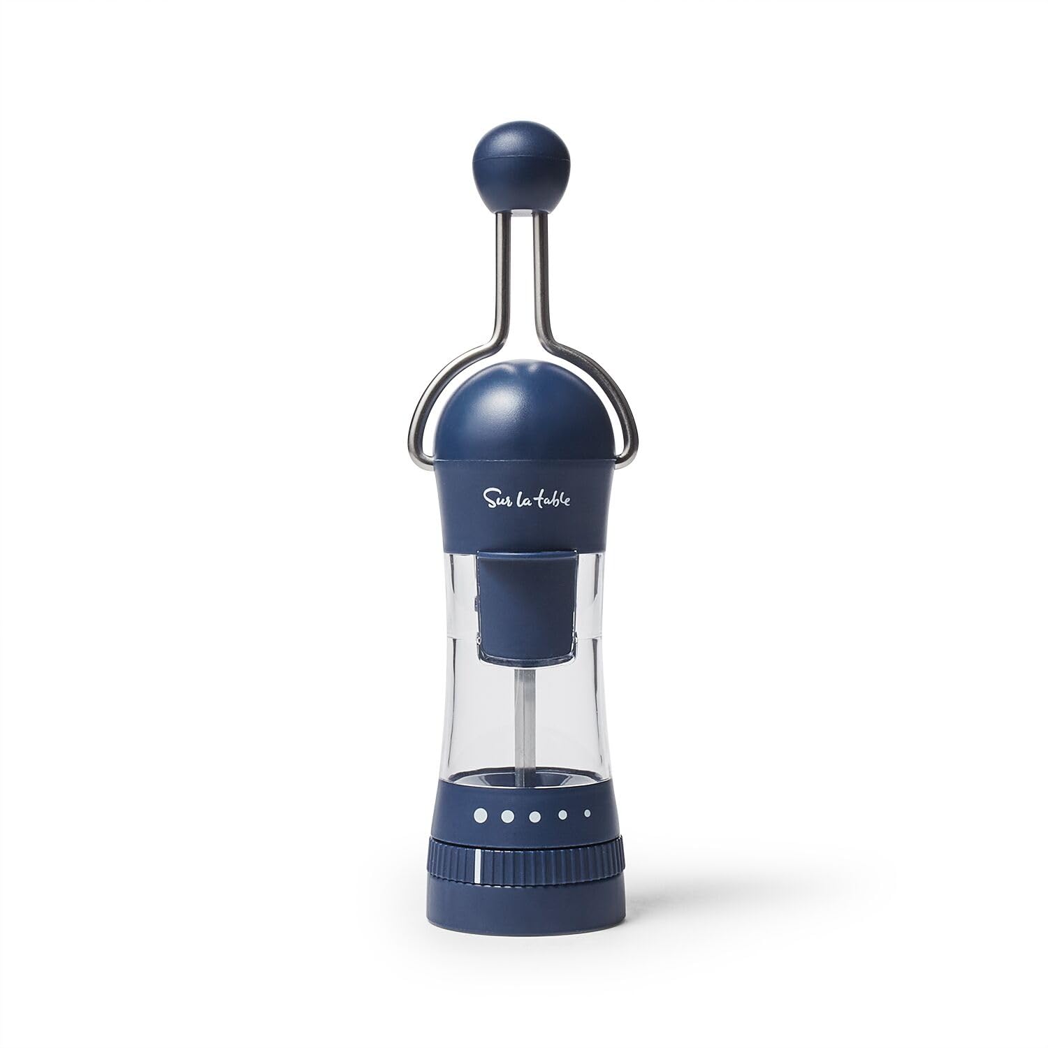 Sur La Table Spice Ratchet Mill Grinder with 5 Adjustable Coarse settings, Navy