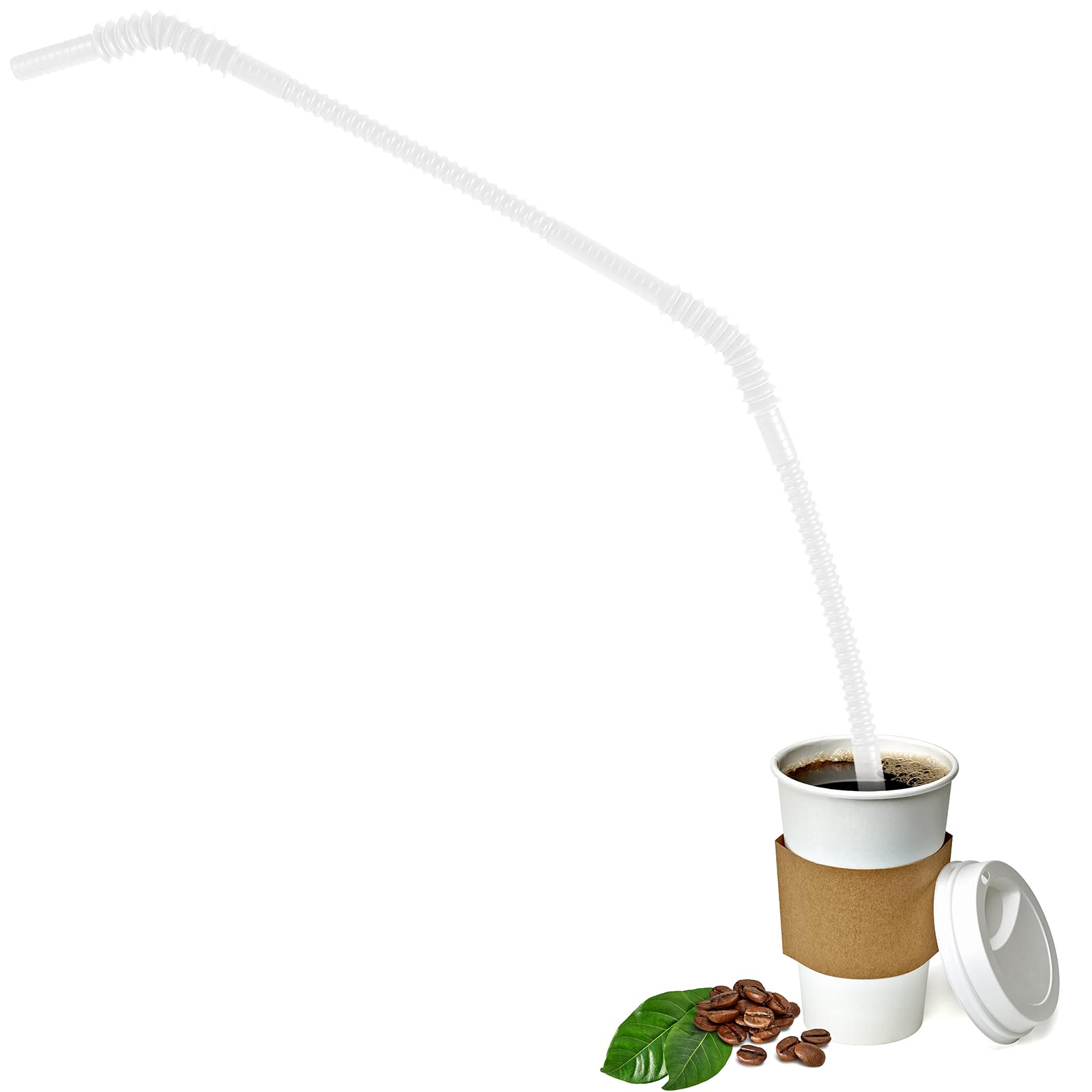 12 Pieces Flexible Drinking Straws Extra Long Plastic Straws For Camping Limited Mobility Situations Dishwasher (Clear, 22 Inche