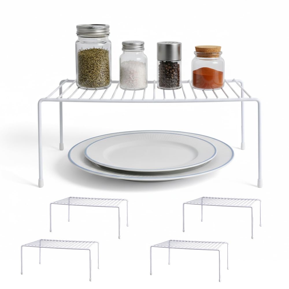 Ziroland 4Pack Medium Kitchen Organizer Rack, Kitchen Shelves For Spice Organization For Cabinet, Pantry Organizers And Storage
