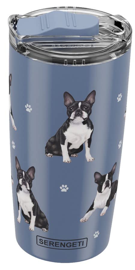 Boston Terrier Serengeti 16 Oz Stainless Steel, Vacuum Insulated Tumbler With Spill Proof Lid - 3D Print - Insulated Travel Mug