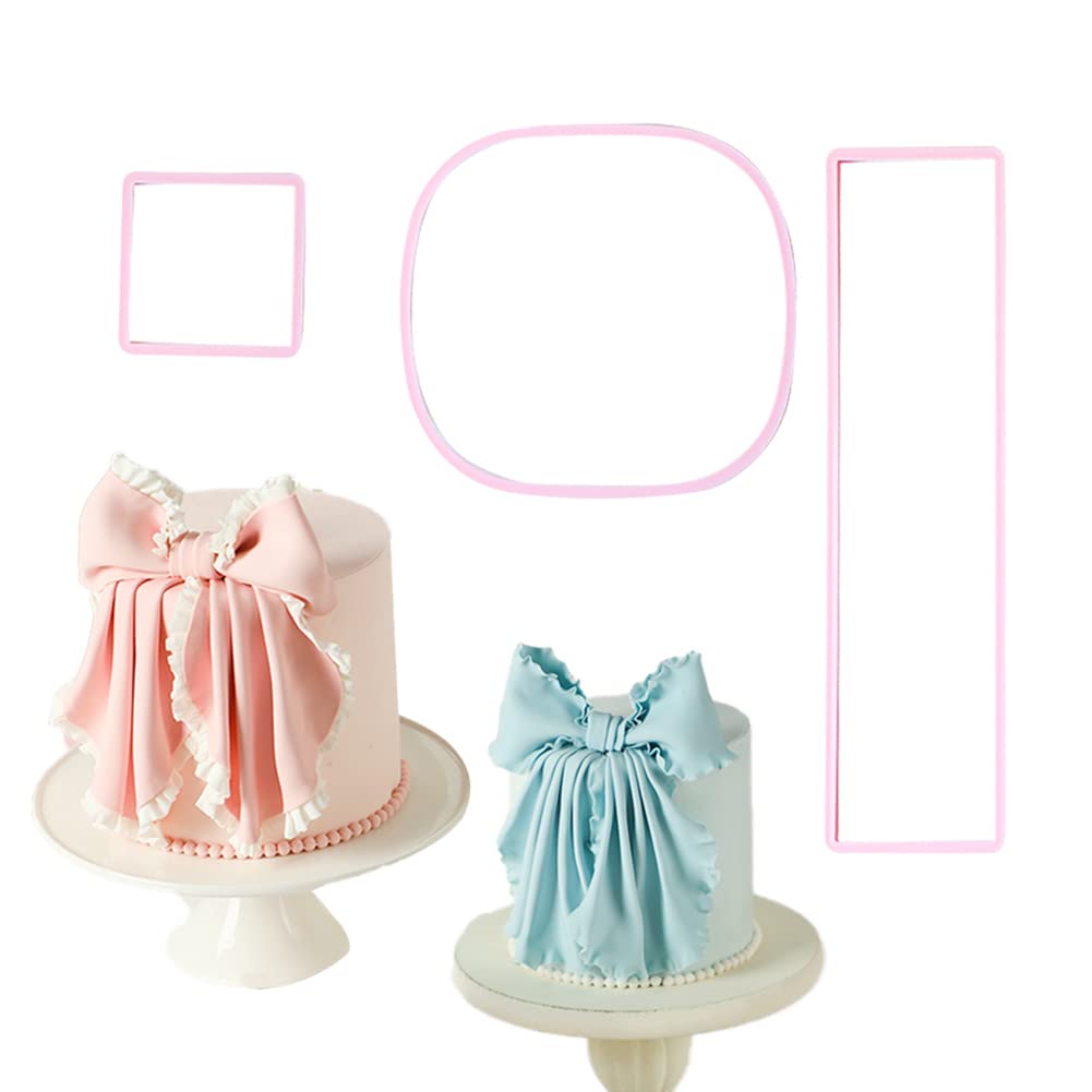 Kalaien Bow Cookie Cutter Cut Bowknot Plastic Cutter Sets For Cake Cupcake Toppers Decoration