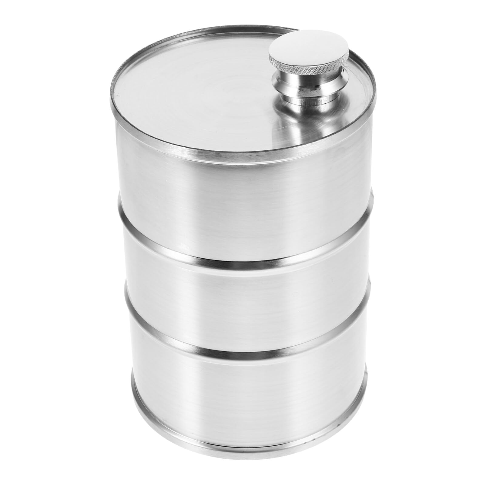 TOPPERFUN 750ml/25oz Oil Barrel Flask, 304 Stainless Steel Drinking Bottle Metal Flask, Beverage Can Juice Container for Camping