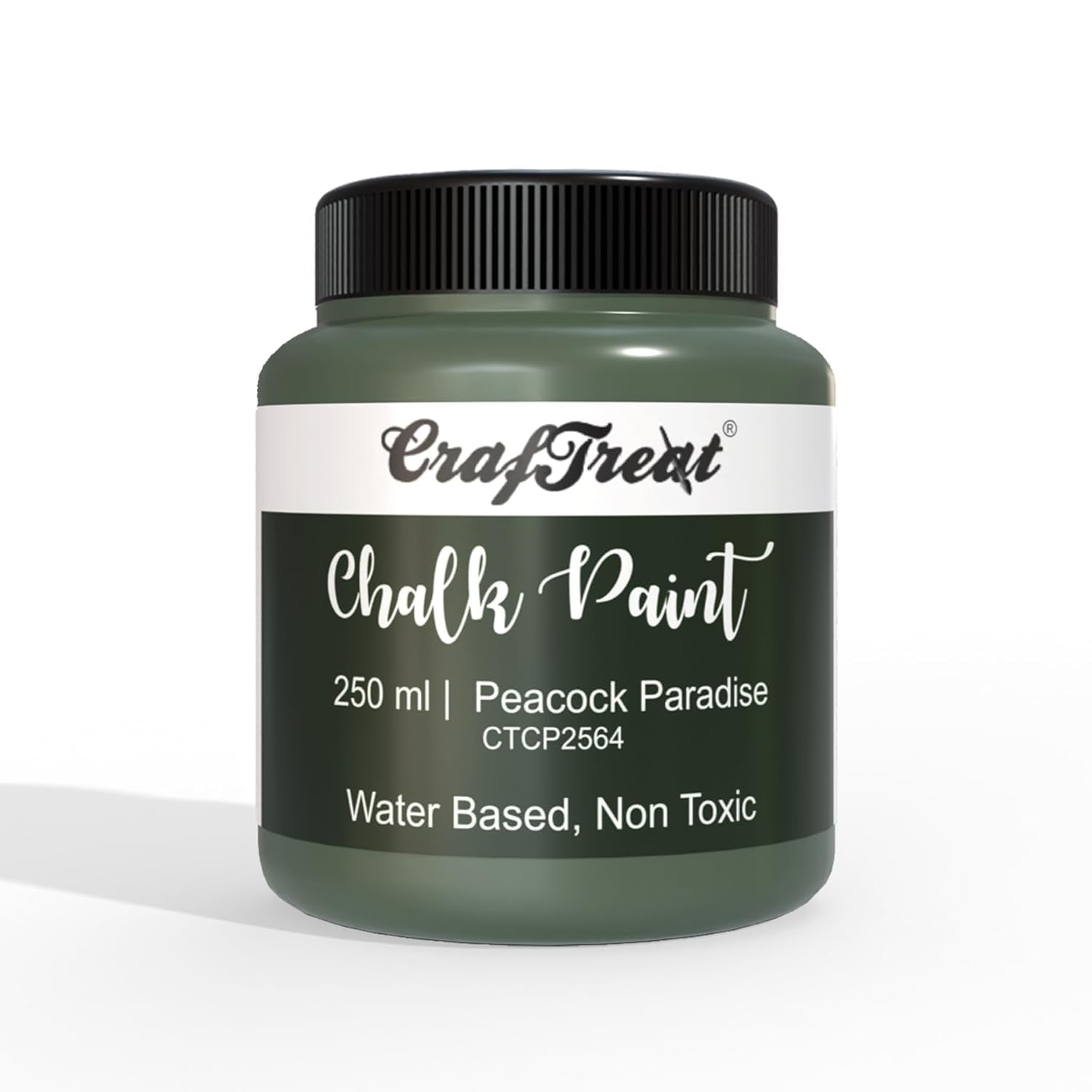 Craftreat Peacock Paradise 250 Ml - Chalk Paint For Wood Furniture, Wall, Home Decor, Glass, Diy Craft - Matte Acrylic Multi Sur