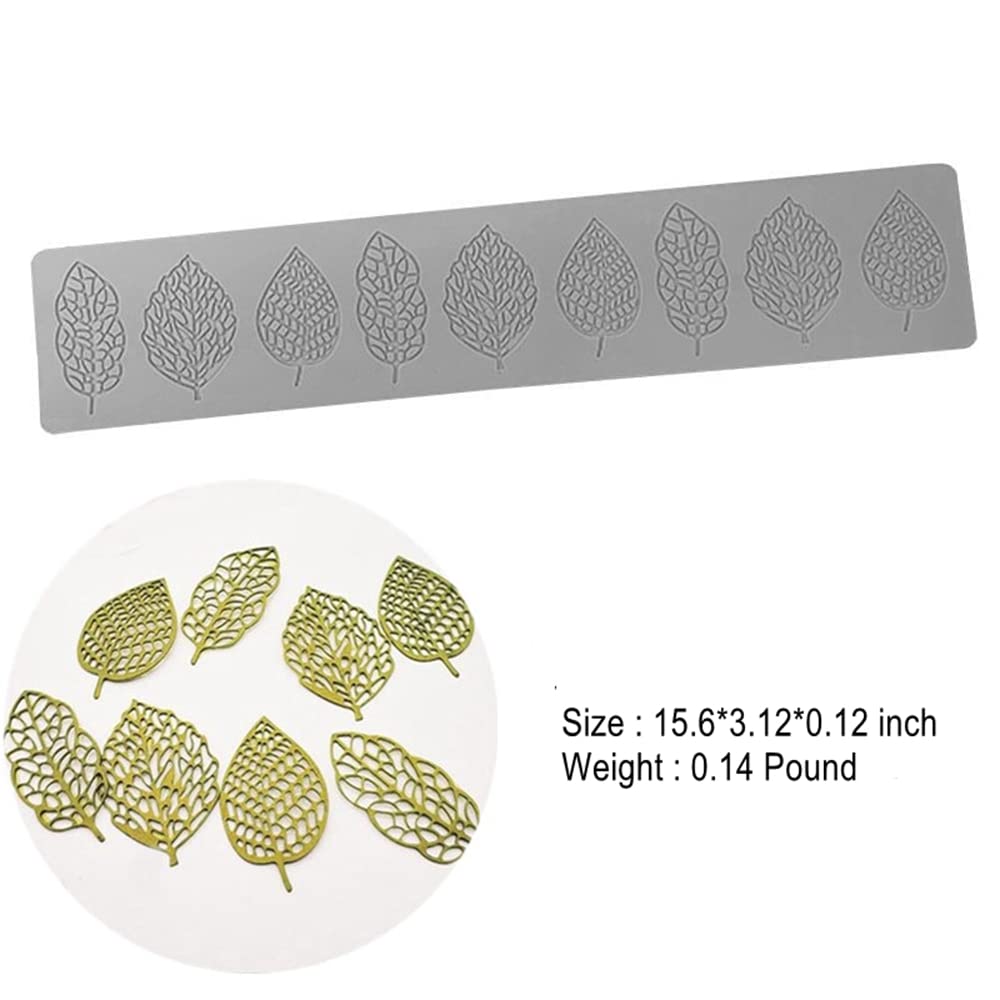 3D Hollow Leaf Fondant Lace Mold Multi Leaves Flower Candy Mold Chocolate Sugar Craft Cake Decoration Cupcake Top (J Leaf_15.6 *