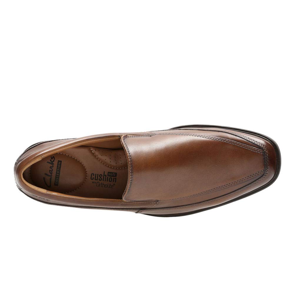 Clarks Mens Tilden Slip-On Loafer, Dark Tan, 12 W Us