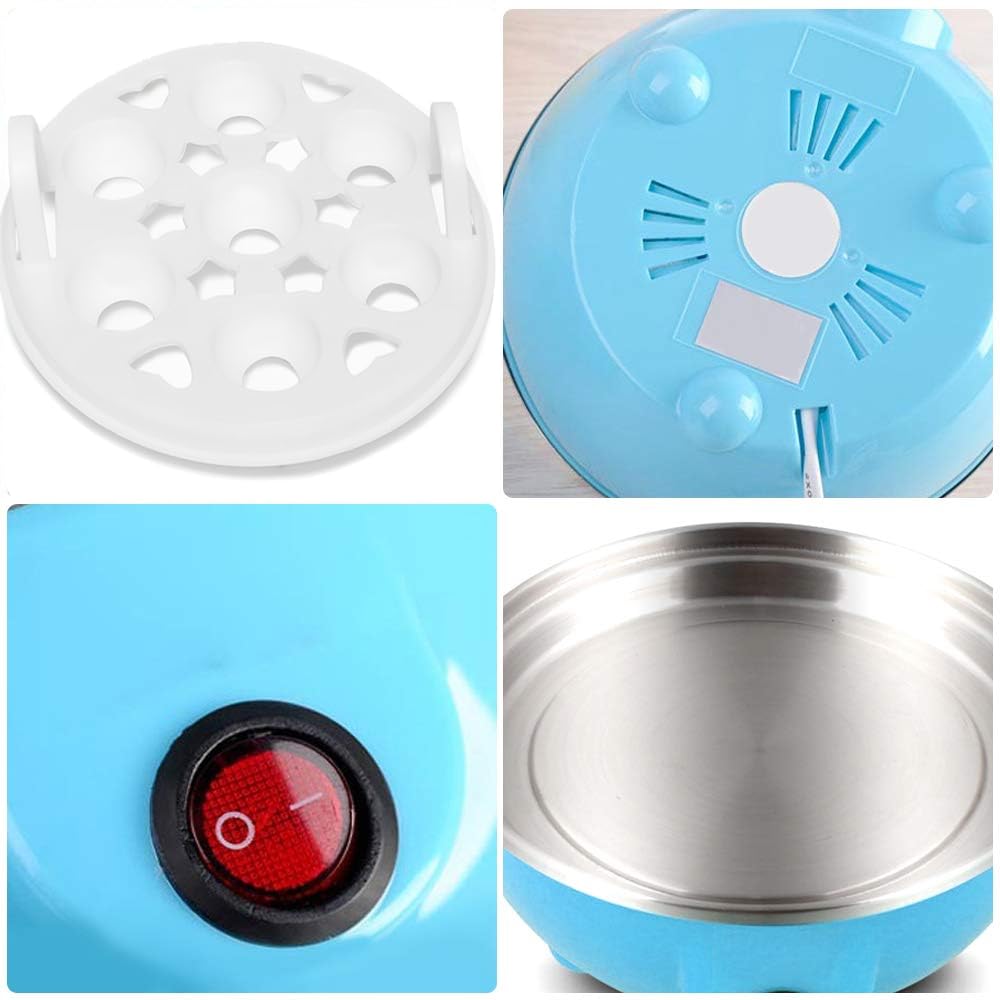 THEMISTO 350 Watts Egg Boiler/Poacher/Cooker for Steaming, Cooking & Boiling (TH-611(14 eggs)) - Blue, Plastic, 14 Ounces (414 m