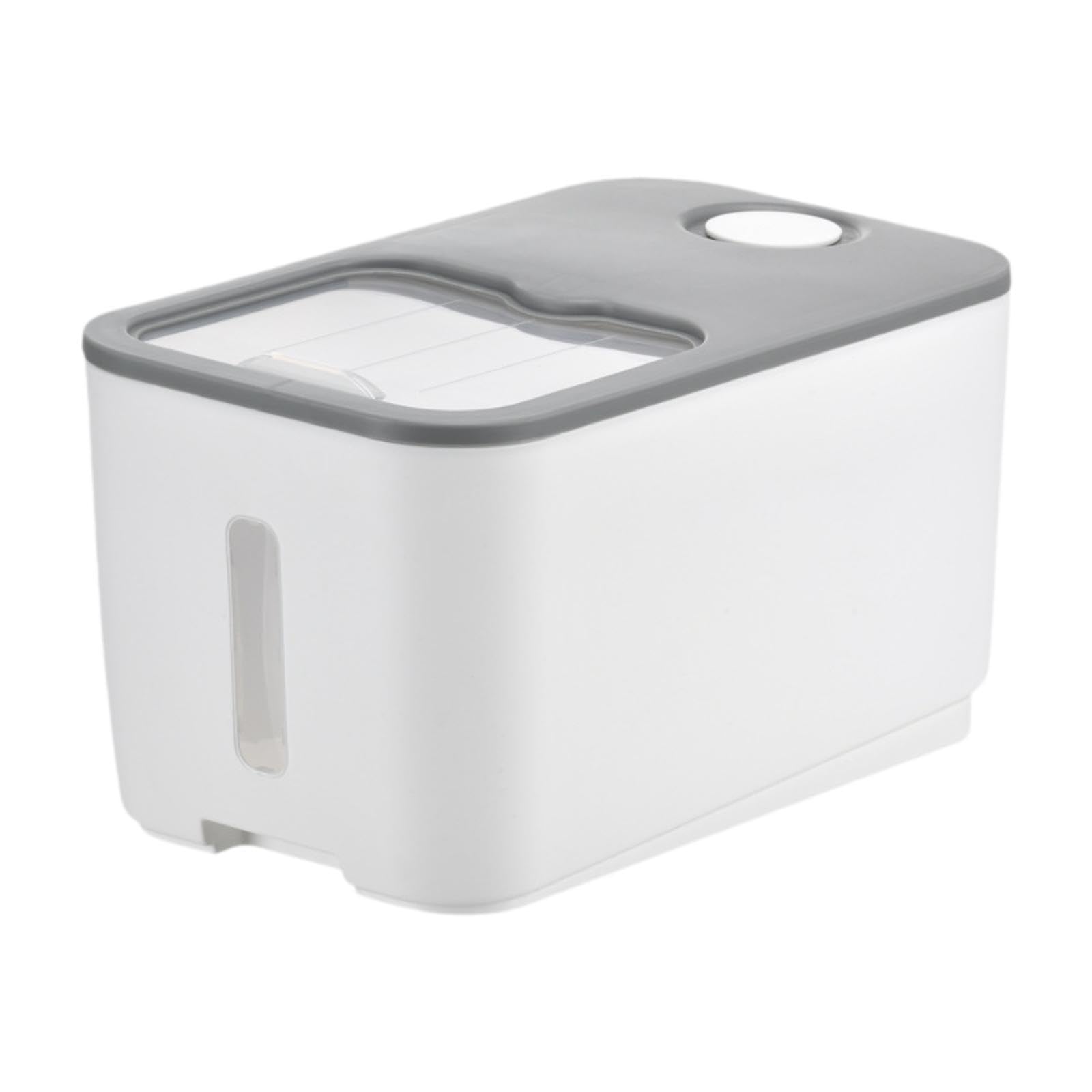 Ujeavette Cereal Rice Food Storage Container And Lid Cereal Dispenser Bucket Flour Bin Gray