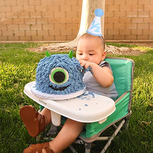 Wawuo Half Birthday Hat - Blue Photo Booth Props, Backdrop Decor, Cake Smash Crown For 6-Month Baby Party