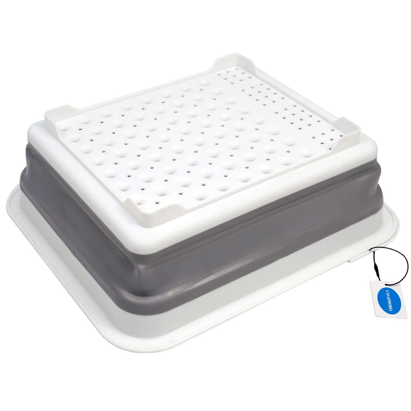 Casaphoria Collapsible Small Dryer Rack Over The Sink For Counter Plate Rack,Plastic Portable Dinnerware Organizer-Space Saving
