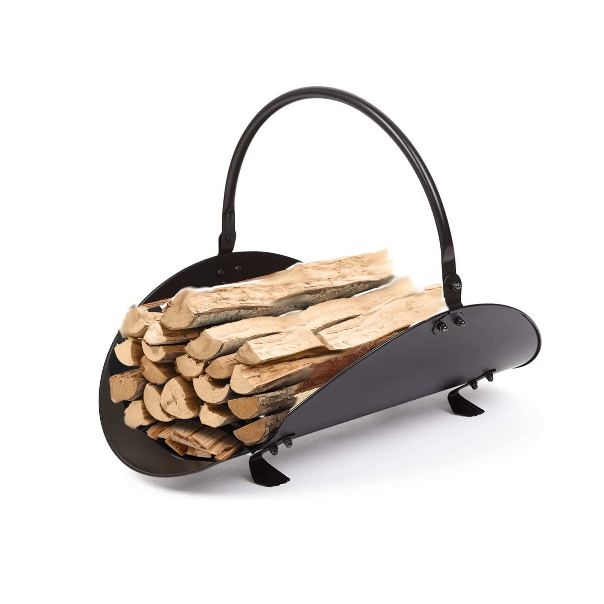 Rocky Mountain Goods Firewood Basket Holder Indoor - Decorative Finish Metal Log Holder - Fireplace Wood Rack is Ideal Size for 