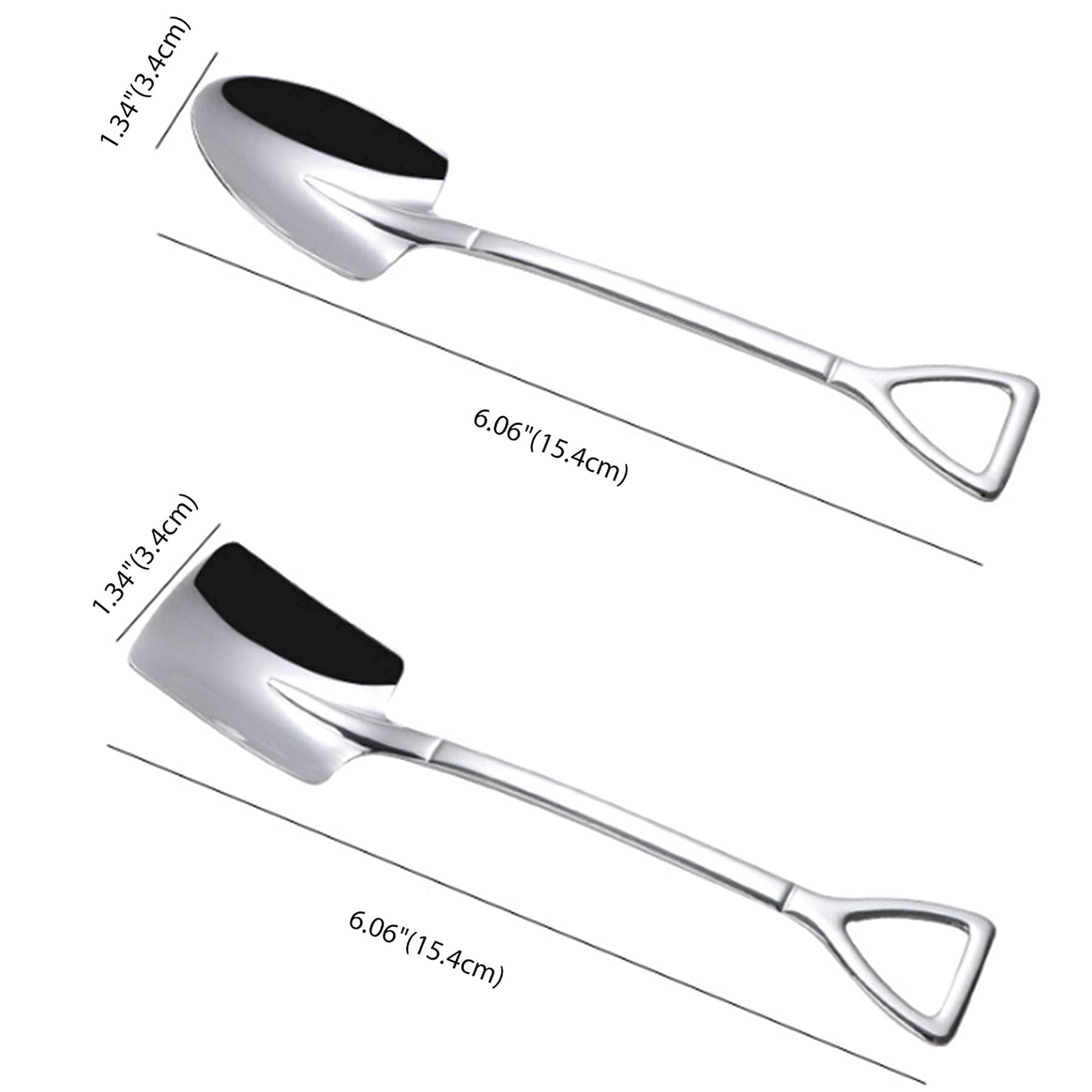 Bulckrew 6Pcs Stainless Steel Flatware Teaspoon, Ice Cream Spoon Dessert Spoons, Tablespoons For Dessert Coffee Tea Yogurt Cake,