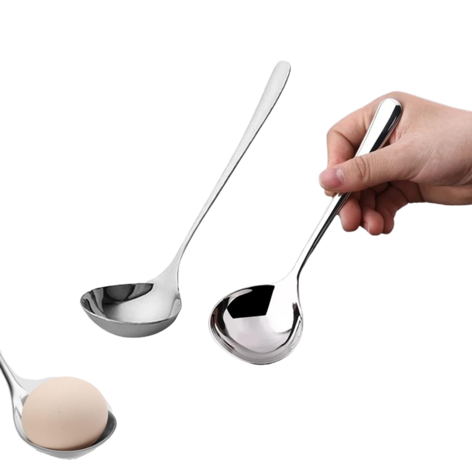 Soup Ladle, 2Pcs 304 Stainless Steel Ladle Spoon Small Gravy Soup Ladle Kitchen Utensil Cooking Serving Spoon for Cooking Buffet