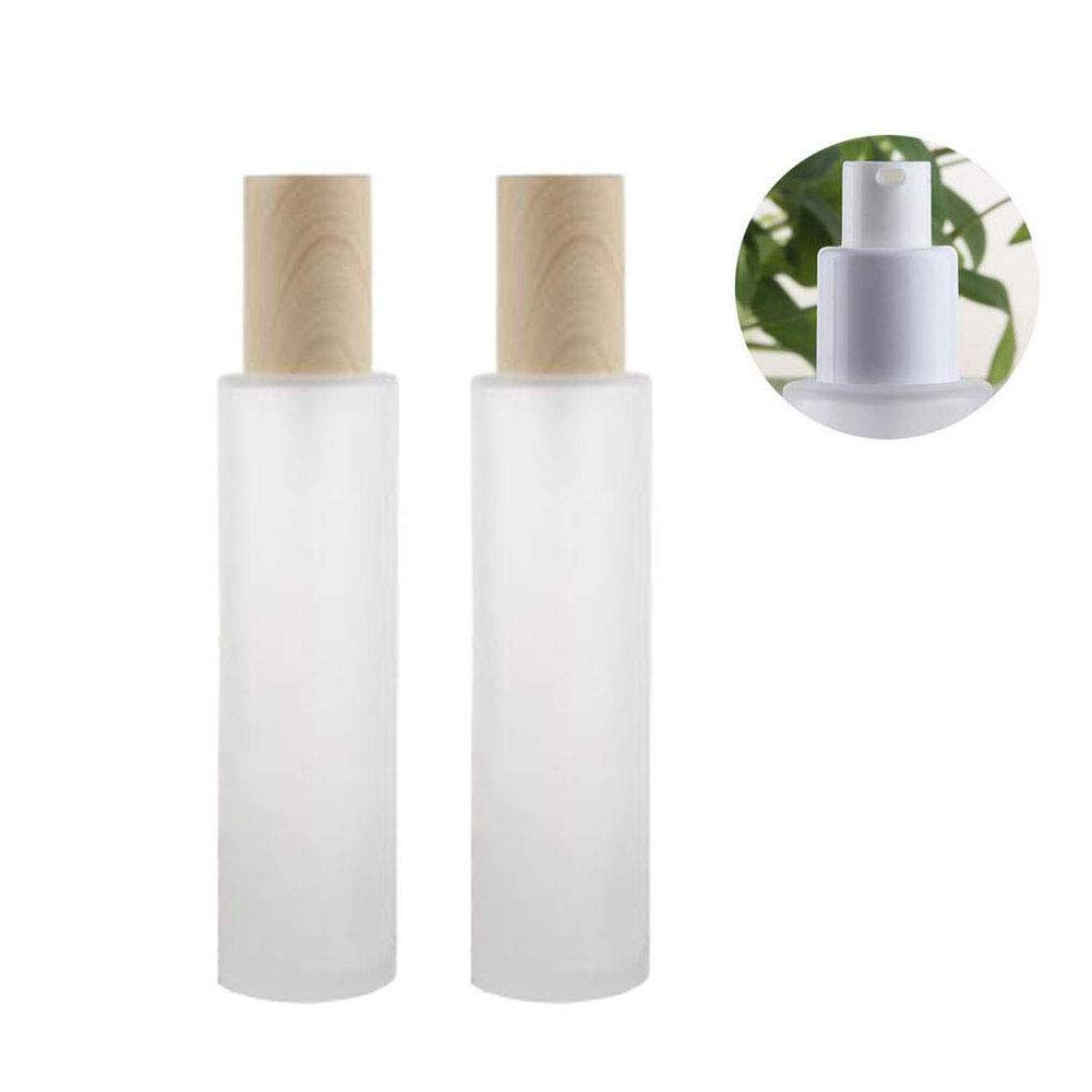 Xingzi 2Pcs 120Ml 4Oz Empty Frosted Glass Lotion Bottle With White Pump Head And Cap Emulsion Shower Gel Shampoo Conditioner Sto