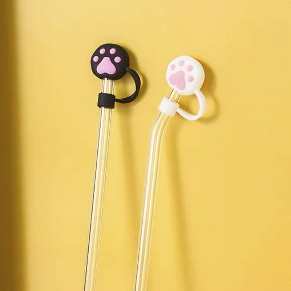 Lemonadeus Silicone 2Pcs Straw Tips Cover Reusable Drinking Straw Tips Lids/Plugs Anti-Dust, Airtight Seal Splash Proof - For 6-