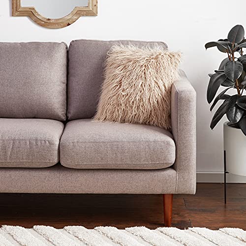 Saro Lifestyle Mongolian Faux Fur Poly Filled Throw Pillow