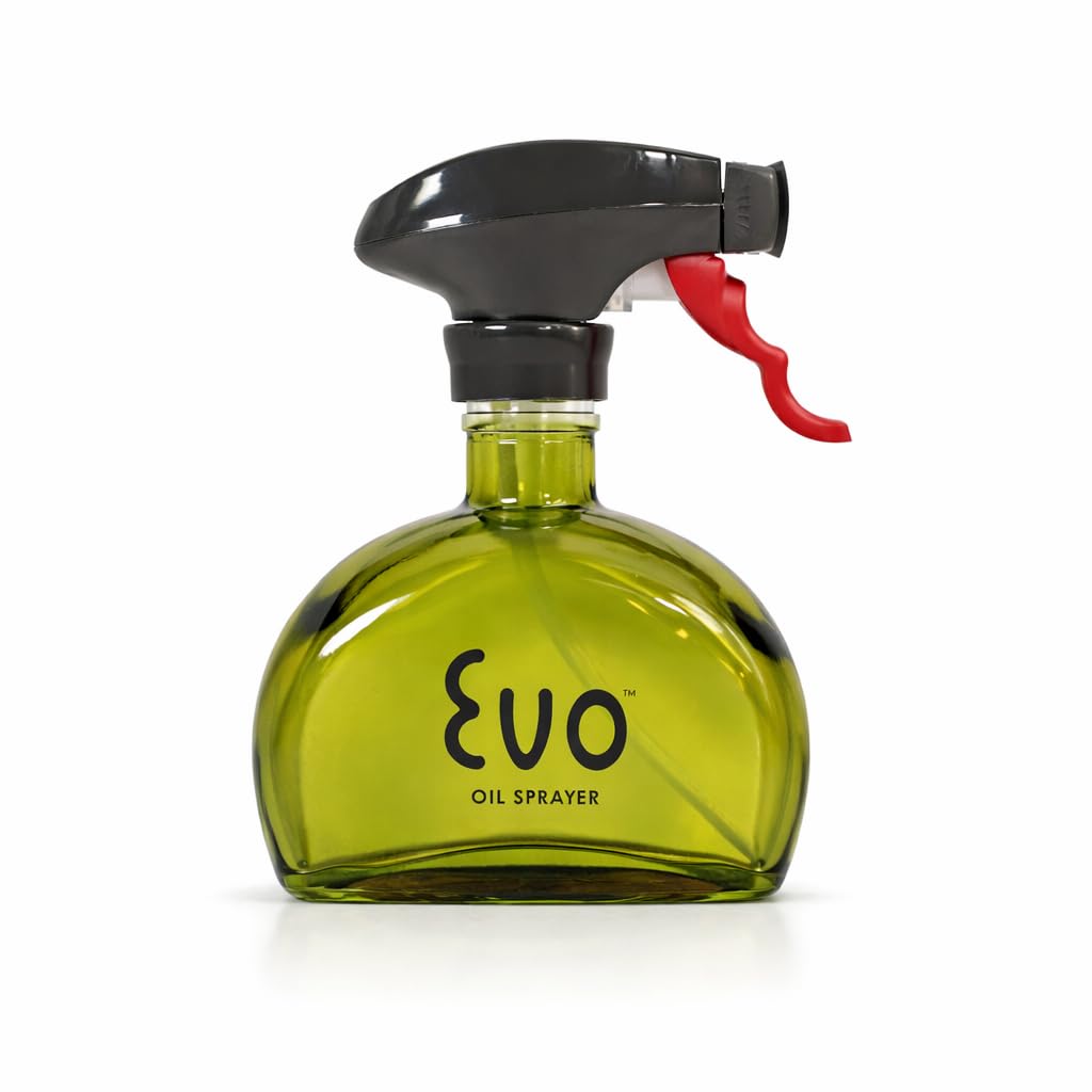 Evo Glass Oil Sprayer, Non-Aerosol For Olive Oil, Cooking Oils And Vinegars, Green, 6-Ounce Capacity, For Grilling, Roasting, Ai
