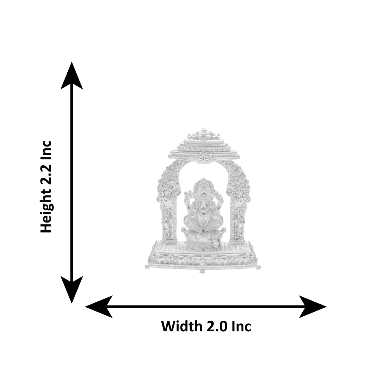 Sri Jagdamba Pearls 38 Grams Silver Temple Ganesh For Pooja Mandir | Silver Idols Of Gods, Murti, Suitable To Store In Pooja Roo