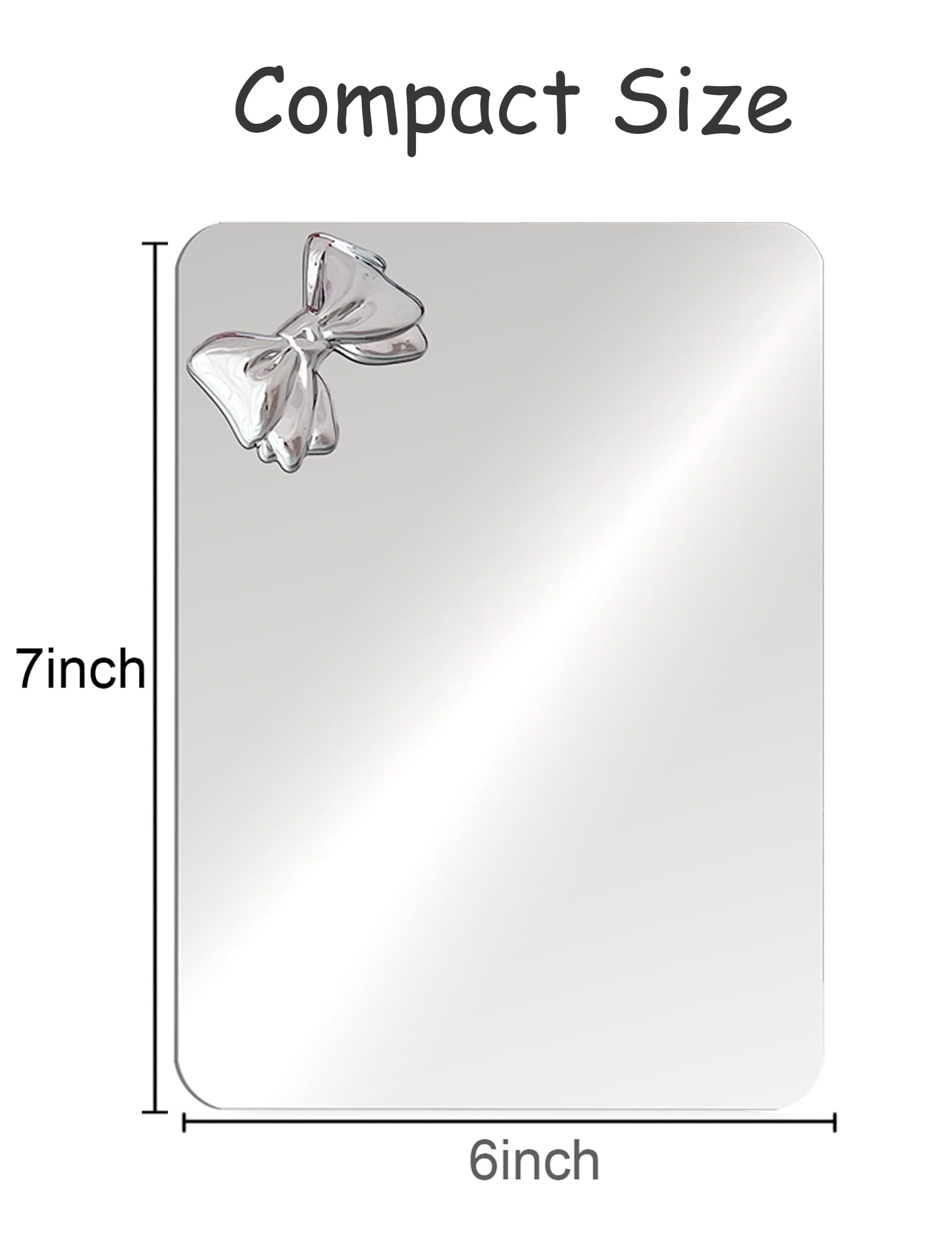 Dbfdpsey 2 Pcs Magnetic Locker Mirror 6X7 Glass Frameless Mirror With Magnetic Backing For School Locker, Bow Makeup Mirrors For