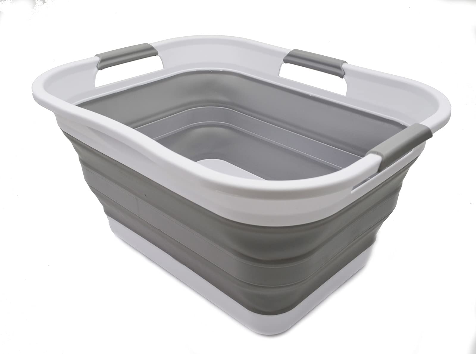 Sammart 30L (8 Gallon) Collapsible Plastic Laundry Basket - Foldable Pop Up Storage Container/Organizer - Space Saving Hamper/Ba