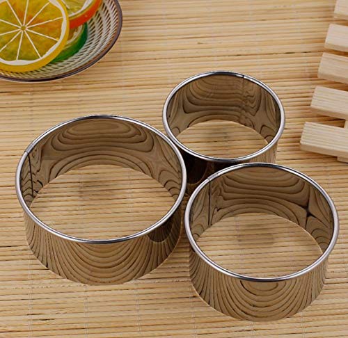A Set Of 3Pcs Stainless Steel Dumplings Skin Cutter Packing Tool (8Cm,7Cm,6Cm) Biscuit Plain Edge Round Maker Chinese Dumpling C