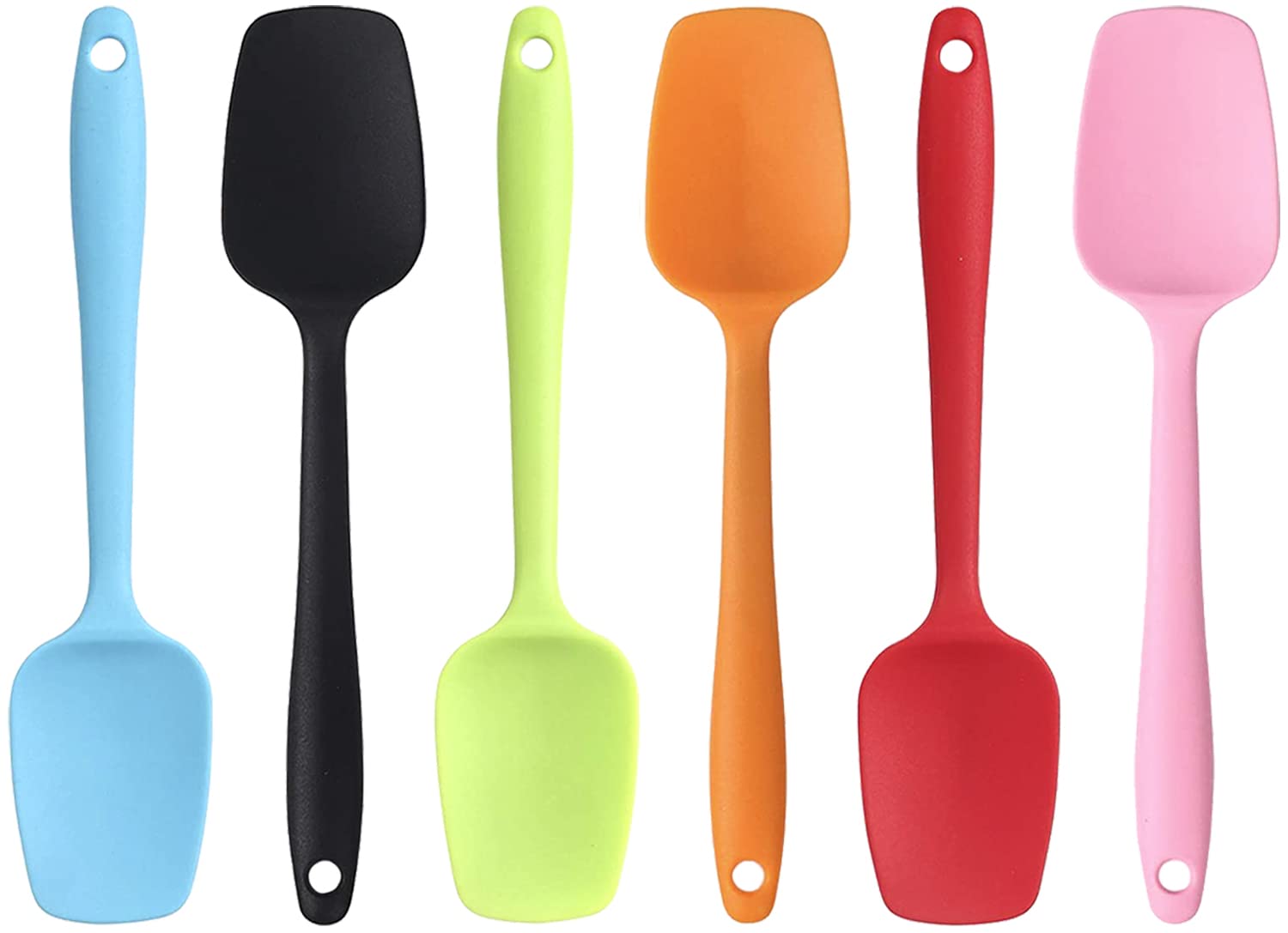 Silicone Spatulas - 8.2 Inch Small Rubber Spoon Spatula Heat Resistant Seamless One Piece Design Non-Stick Spoonula Flexible Scr