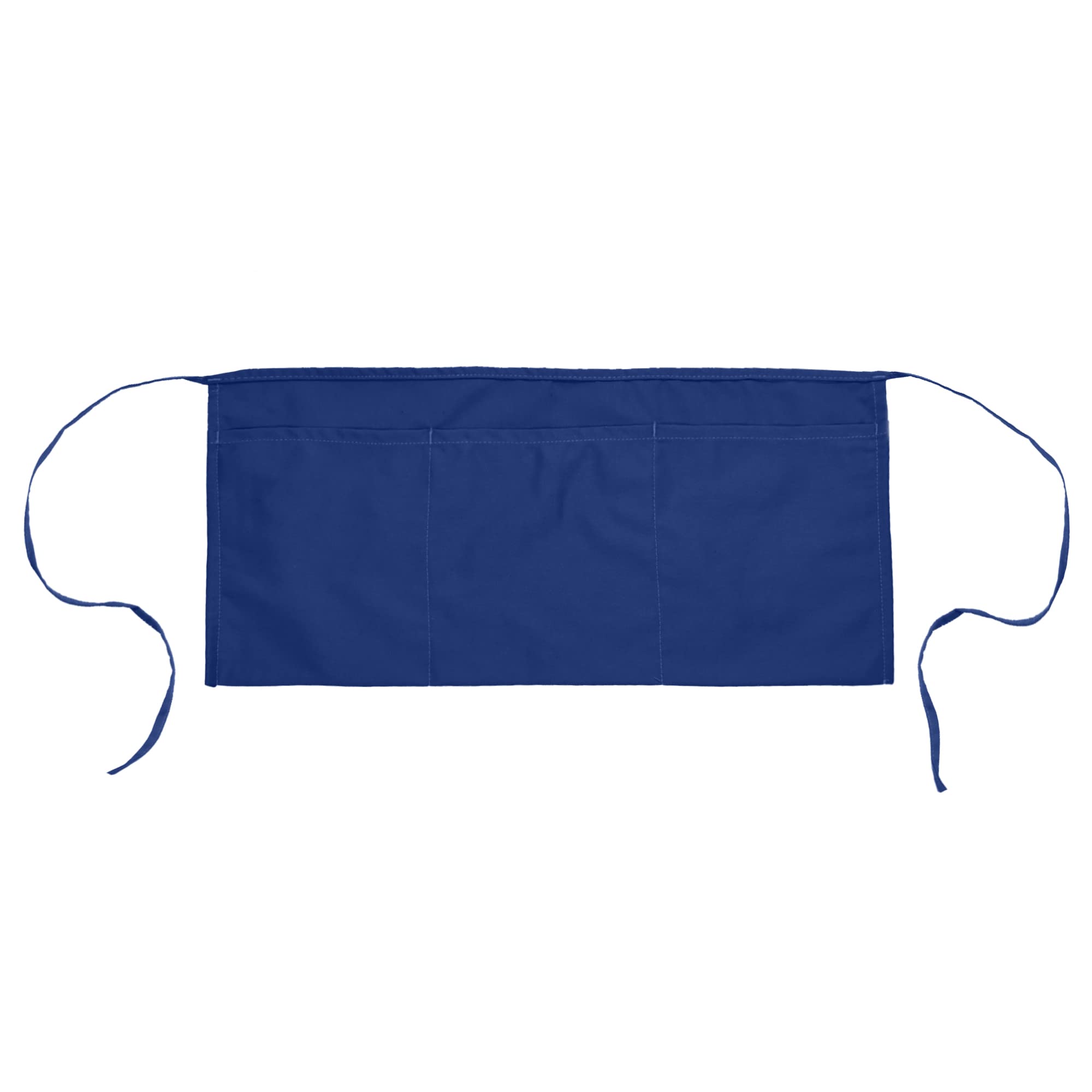 Waist Aprons Commercial Restaurant Home Bib Spun Poly Cotton Kitchen (3 Pockets)In Navy Blue