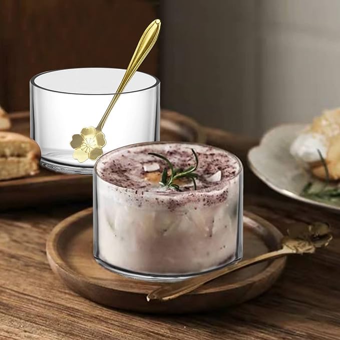 Wringo 200 Ml Ice Cream Glasses Cups Dishes For Desserts, Milkshake,Fruit And Pudding Glass Serving Bowls, Perfect For Home, Res