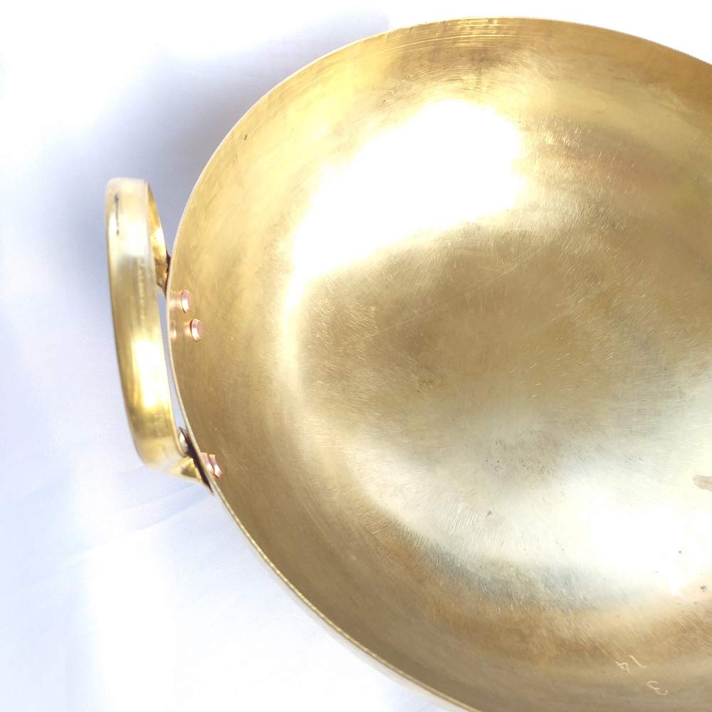 Thai Premium Wok Brass Pan Home Cooking Foods And Dessert For Thai Chinese Japanese Korean Restaurant Durable Great Heat Control