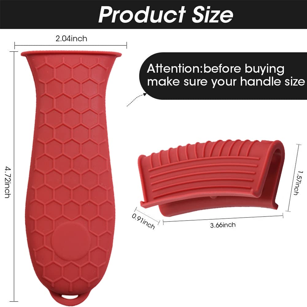 Silicone Hot Handle Holder, 8 Pieces Pot Holders Cover Silicone Assist Handle Holder Non Slip Pot Holders Rubber Heat Resistant