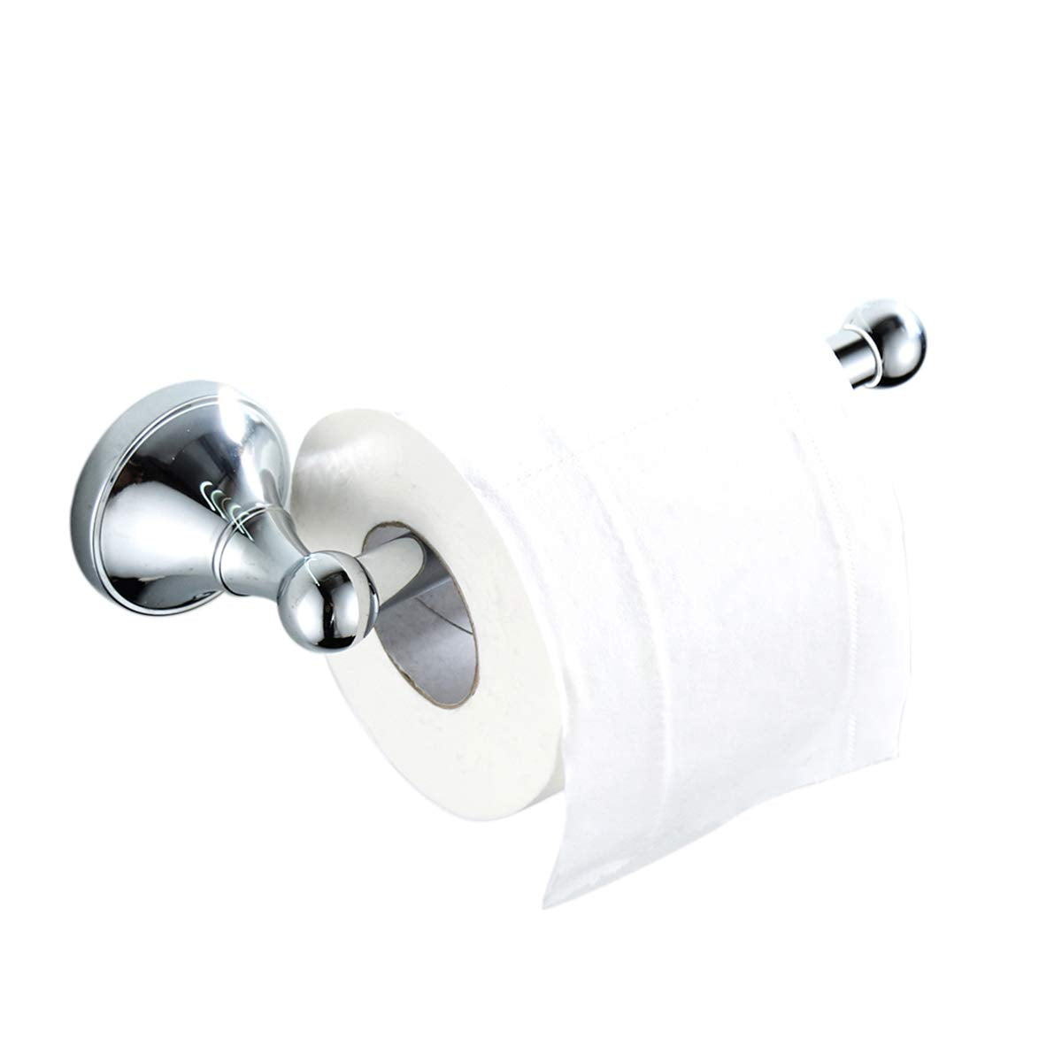 Flybath Toilet Paper Holder Without Cover Brass Bathroom Tissue Roll Bar Wall Mounted, 20 Cm / 7.87 Inches, Polished Chrome